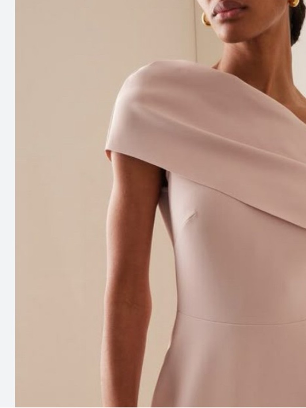 Strapless Peplum Midi Dress in cashew colour